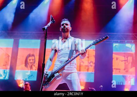 die britische englische Band Placebo lebte in Turin während des Stupinigi Sonic Park 2023 Stockfoto