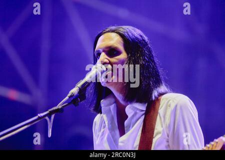 die britische englische Band Placebo lebte in Turin während des Stupinigi Sonic Park 2023 Stockfoto