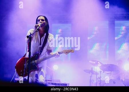 die britische englische Band Placebo lebte in Turin während des Stupinigi Sonic Park 2023 Stockfoto