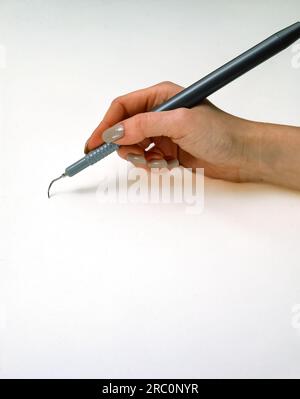 Zahnarzt, Zahnarzt, Krankenschwester, Assistentin, Zahnprothesen, Kronen, Stockfoto