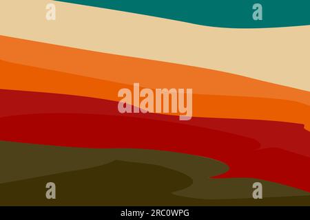Abstrakte Hintergrundstruktur von Wellenlinien in trendigen bunten Herbsttönen. Vektor. EPS. Design für Poster, Banner, Broschüren, Gruß- oder Einladungskarten, Tapeten oder Preisschilder, Etiketten oder Webseiten. Stock Vektor