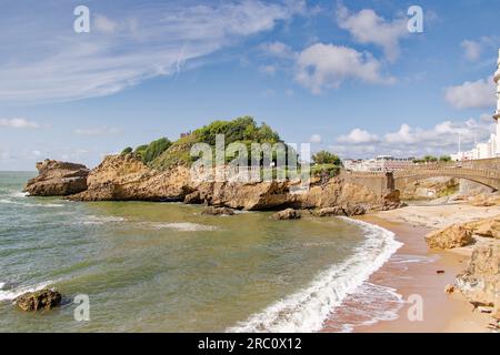 Die Rocher du Basta in Biarritz, Frankreich. Stockfoto