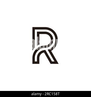 Der Buchstabe dr Kurven Streifen umrandet den Logo-Vektor Stock Vektor