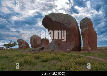 Inselbergs, eine besondere geologische Formation, bekannt als Murphy's Haystacks auf der Eyre-Halbinsel in Südaustralien Stockfoto