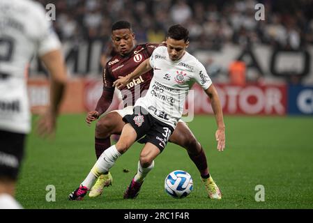 Sao Paulo, Sao Paulo, Brasilien. 11. Juli 2023. Sao Paulo (SP), 07/11/2023 - SULAMERICANA/CORINTHIANS X UNIVERSITARIO - Match between Corinthians and Universitario (PER), gültig für die zweite Etappe der 2023 Copa Sudamericana Playoffs, die in der Neo Quimica Arena im Osten von Sao Paulo am Dienstag, dem 11. Juli 2023, stattfindet. (Kreditbild: © Ronaldo Barreto/TheNEWS2 via ZUMA Press Wire) NUR REDAKTIONELLE VERWENDUNG! Nicht für den kommerziellen GEBRAUCH! Stockfoto