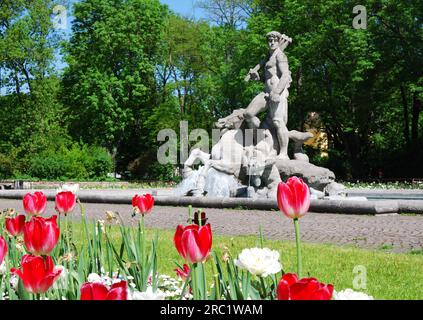 Skulpturen im alten botanischen Garten in München Stockfoto