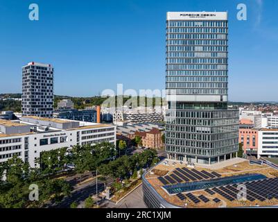 Porsche Design Tower, Porsche Centre, neues 90 Meter hohes Hochhaus am Pragsattel in Stuttgart. Ein Radisson Blu Hotel wird umziehen Stockfoto