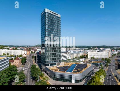 Porsche Design Tower, Porsche Centre, neues 90 Meter hohes Hochhaus am Pragsattel in Stuttgart. Ein Radisson Blu Hotel wird umziehen Stockfoto