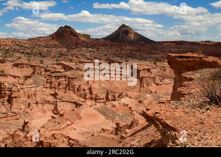 Pyramide, die vergessene Stadt, Talampaya Nationalpark, La Rioja Provinz, Argentinien, Ciudad perdida Stockfoto