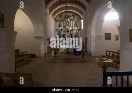 Inneres, San Jose Kirche, Cachi, Calchaqui Tal, Argentinien Stockfoto