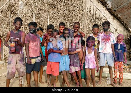 Familien-Fischer-Kinder, Heiliges Festival in Chennai, Tamil Nadu, Indien, Asien Stockfoto