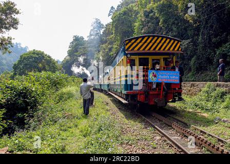 Aufregender Ausflug mit der Nilgiri Mountain Railway von Ooty nach Mettupalayam, Tamil Nadu, Südindien, Indien, Asien. UNESCO-Weltkulturerbe Stockfoto