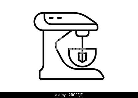 Symbol für Küchenmixer. Symbol für elektronische Haushaltsgeräte. Liniendesign. Einfache Vektorkonstruktion editierbar Stock Vektor