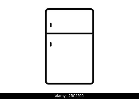 Kühlschranksymbol. Symbol für elektronische Haushaltsgeräte. Liniendesign. Einfache Vektorkonstruktion editierbar Stock Vektor