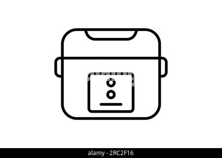 Symbol für Reiskocher. Symbol für elektronische Haushaltsgeräte. Liniendesign. Einfache Vektorkonstruktion editierbar Stock Vektor