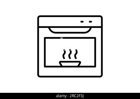Ofensymbol. Symbol für elektronische Haushaltsgeräte. Liniendesign. Einfache Vektorkonstruktion editierbar Stock Vektor