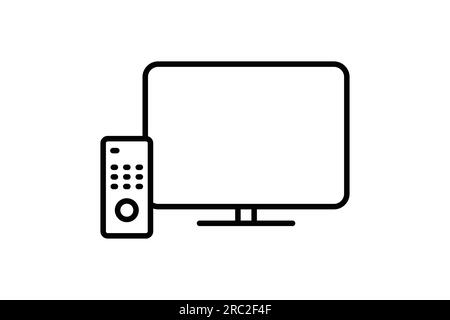 TV-Symbol. Symbol für elektronische Haushaltsgeräte. Liniendesign. Einfache Vektorkonstruktion editierbar Stock Vektor