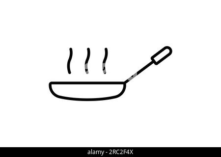 Bratpfanne-Symbol. Symbol für Kochen, Haushaltsgeräte. Liniendesign. Einfache Vektorkonstruktion editierbar Stock Vektor
