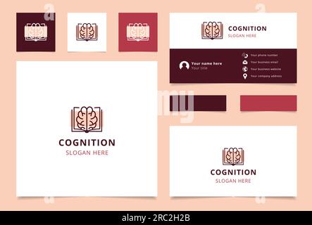 Cognition Logo-Design mit editierbarem Schriftzug. Branding-Buch und Visitenkartenvorlage. Stock Vektor
