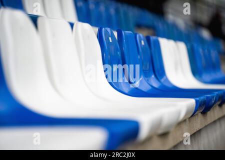 Klaksvik, Färöer. 11. Juli 2023. Das Djupumyra Stadium ist bereit für das Qualifikationsspiel der UEFA Champions League zwischen Ki und Ferencvaros in Klaksvik. (Foto: Gonzales Photo/Alamy Live News Stockfoto