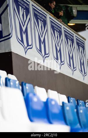 Klaksvik, Färöer. 11. Juli 2023. Das Djupumyra Stadium ist bereit für das Qualifikationsspiel der UEFA Champions League zwischen Ki und Ferencvaros in Klaksvik. (Foto: Gonzales Photo/Alamy Live News Stockfoto