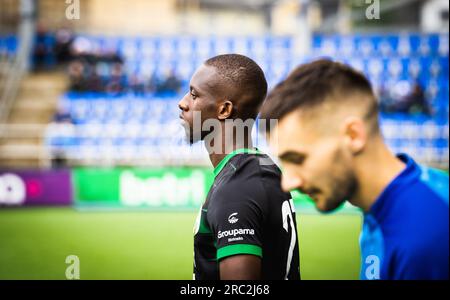 Klaksvik, Färöer. 11. Juli 2023. Ibrahim Cisse von Ferencvaros während des Qualifikationsspiels der UEFA Champions League zwischen Ki und Ferencvaros im Djupumyra-Stadion in Klaksvik. (Foto: Gonzales Photo/Alamy Live News Stockfoto