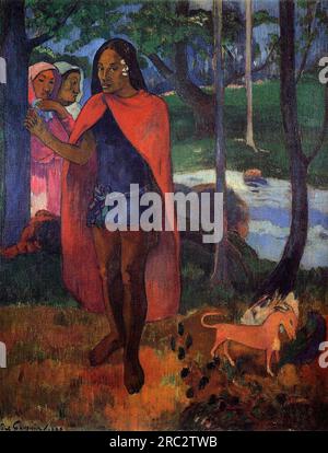 Der Zauberer von Hiva OA (Marquesan man in the Red Cape) 1902; Französisch-Polynesien von Paul Gauguin Stockfoto