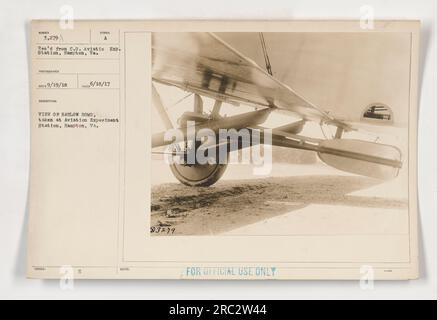 Ein Foto der Barlow Bombe, aufgenommen in der Aviation Experiment Station in Hampton, VA. Das Foto wurde am 19. September 1918 aufgenommen. Das Bild ist nur für den offiziellen Gebrauch bestimmt und wurde von c.0 empfangen. Luftfahrterfahrung Station. In der Beschreibung ist angegeben, dass das Foto am 18. Juni 1917 herausgegeben wurde und der Fotograf unbekannt ist. Stockfoto