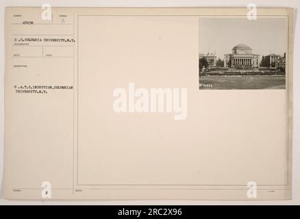 Eine Gruppe junger Männer wurde während des 1. Weltkriegs in das Student Army Training Corps (S.A.T.C.) an der Columbia University in New York aufgenommen Das Foto, gekennzeichnet als Nummer S.C. Columbia University.N.Y., wurde während einer 8.A.T.C. Induktionszeremonie aufgenommen. Das Symbol A C 13 ist ebenfalls vermerkt. (3046838) Stockfoto