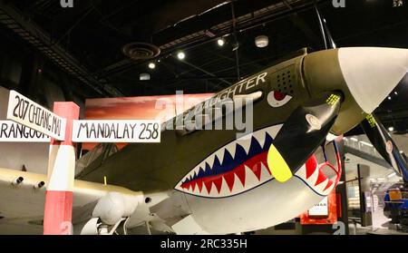 Curtiss P-40N Warhawk US Army Air Force Flying Tiger Kampfflugzeug The Museum of Flight Seattle Washington State USA Stockfoto