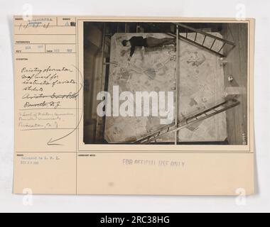 Schule für militärische Luftfahrt an der Princeton Universität. Maler-Beobachtungskarte für den Unterricht von Flugschülern. Foto aufgenommen im Dezember 1917. Die Überschrift zeigt, dass es die Nummer A hat und am 20. Dezember 1917 an C.P.I. herausgegeben wurde. In Labornotizen mit „NUR ZUR AMTLICHEN VERWENDUNG“ beschriftet. Stockfoto