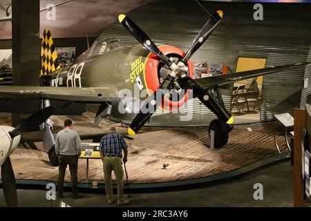 Republik P-47D (F-47) Thunderbolt Big Stud Bodenangriff Flugzeug aus dem 2. Weltkrieg Flugmuseum Seattle Washington State USA Stockfoto