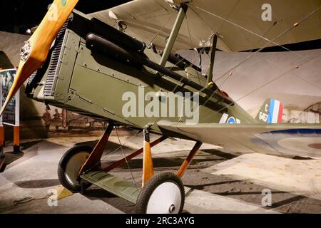 Royal Aircraft Factory S.E.5a Reproduktion britisches Kampfflugzeug im Museum of Flight Seattle Washington State USA Stockfoto