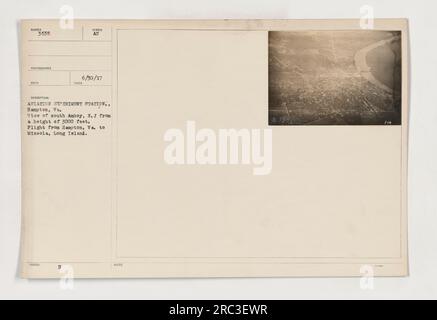 Luftaufnahme von South Amboy, New Jersey, aus einer Höhe von 3000 Fuß während eines Fluges von Hampton, Virginia, nach Mineola, Long Island. Das Foto wurde in der Aviation Experiment Station in Hampton, Virginia, aufgenommen. Bildnummer: 111-SC-3535. Fotograf: Samen Symbo. Datum: 6. August 1917. Stockfoto