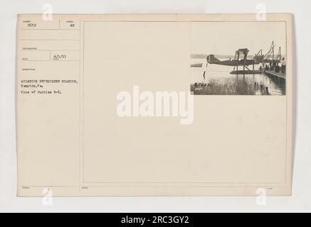 Ein Foto eines Curtiss R-6-Flugzeugs an der Aviation Experiment Station in Hampton, Virginia. Aufgenommen am 1. August 1917. Stockfoto