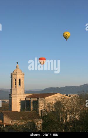 Ballonfahrt, Gerona, Katalonien, Spanien Stockfoto