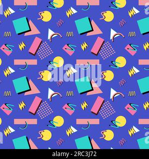 Geometrisches abstraktes memphis-Muster für einfache Formen Stock Vektor