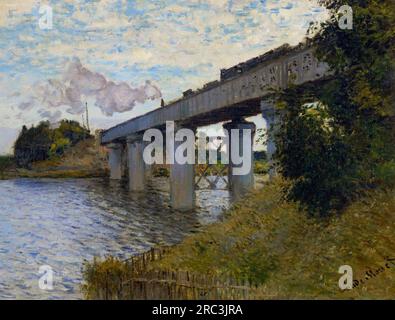 Die Eisenbahnbrücke in Argenteuil 1873 von Claude Monet Stockfoto