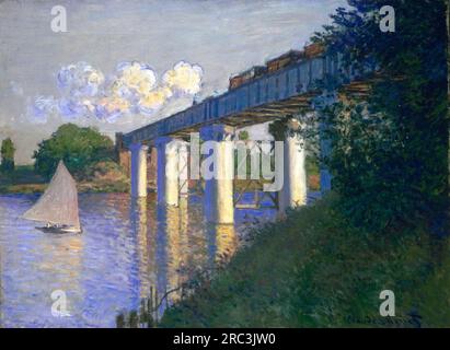 Die Eisenbahnbrücke in Argenteuil 1874 von Claude Monet Stockfoto