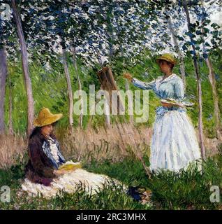 In den Wäldern von Giverny Blanche Hoschede 1887 von Claude Monet Stockfoto