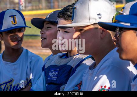 San Diego, USA. 15. Juni 2023. Kleine Laguers aus Tijuanas All-Star-Team sagen, sie spielen wie eine Einheit und träumen davon, Mexiko bei der Little League World Series, Tijuana, am 15. Juni 2023 zu vertreten. (Matthew Bowler/KPBS/Sipa USA) **KEIN VERKAUF IN SAN DIEGO-SAN DIEGO OUT** Guthaben: SIPA USA/Alamy Live News Stockfoto