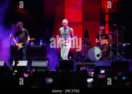 Piazza Sordello, Mantua, Italien, 11. Juli 2023, Sting während Sting - Meine Lieder 2023 - Musikkonzert Stockfoto