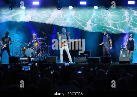 Mantua, Italien. 11. Juli 2023. Sting during Sting - My Songs 2023, Musikkonzert in Mantua, Italien, Juli 11 2023 Kredit: Unabhängige Fotoagentur/Alamy Live News Stockfoto