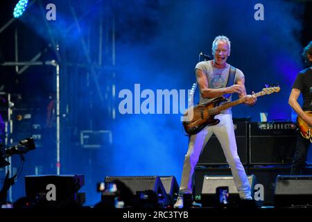 Mantua, Italien. 11. Juli 2023. Sting during Sting - My Songs 2023, Musikkonzert in Mantua, Italien, Juli 11 2023 Kredit: Unabhängige Fotoagentur/Alamy Live News Stockfoto