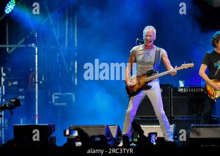 Mantua, Italien. 11. Juli 2023. Sting during Sting - My Songs 2023, Musikkonzert in Mantua, Italien, Juli 11 2023 Kredit: Unabhängige Fotoagentur/Alamy Live News Stockfoto