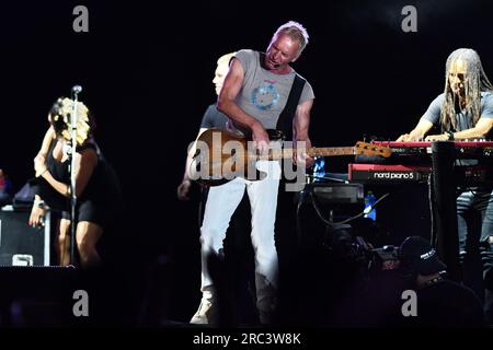 Mantua, Italien. 11. Juli 2023. Sting during Sting - My Songs 2023, Musikkonzert in Mantua, Italien, Juli 11 2023 Kredit: Unabhängige Fotoagentur/Alamy Live News Stockfoto