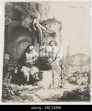 Christus und die Frau von Samaria unter den Ruinen 1634 von Rembrandt Stockfoto