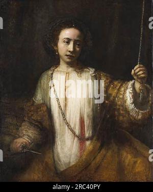 Lucretia 1666 von Rembrandt Stockfoto