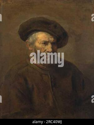 Eine Studie eines älteren Mannes mit einem Hut von Rembrandt Stockfoto