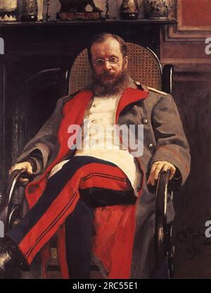 Porträt des Komponisten Cesar Antonovich Cui 1890 von Ilja Repin Stockfoto